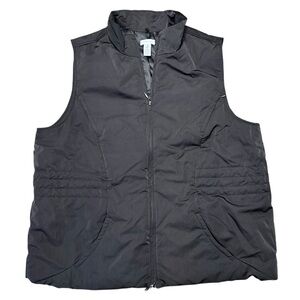 Chico’s Dark Green Full Zip Vest Pockets Gorpcore Office Size XL Size 3